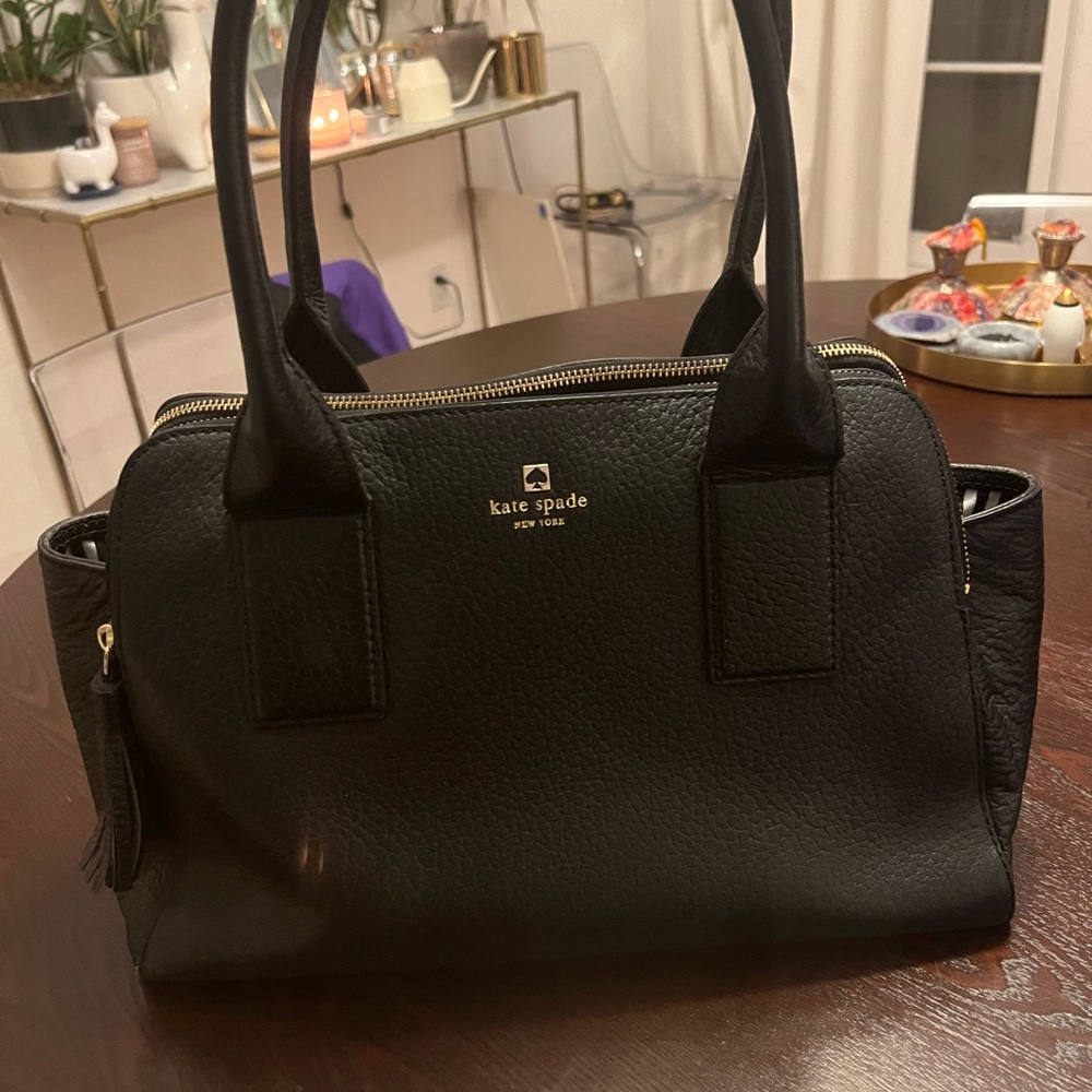kate spade Black Pebbled Leather Satchel